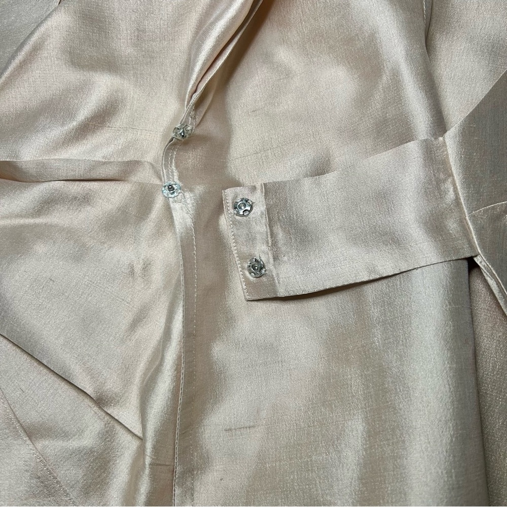 MaxMara 100% Silk Wrap Portrait Collar V-Neck Formal Party Top Size 8 - Picture 12 of 16